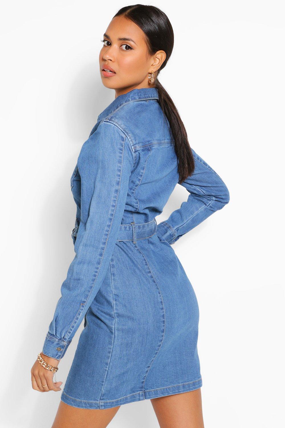 Belted Denim Dress